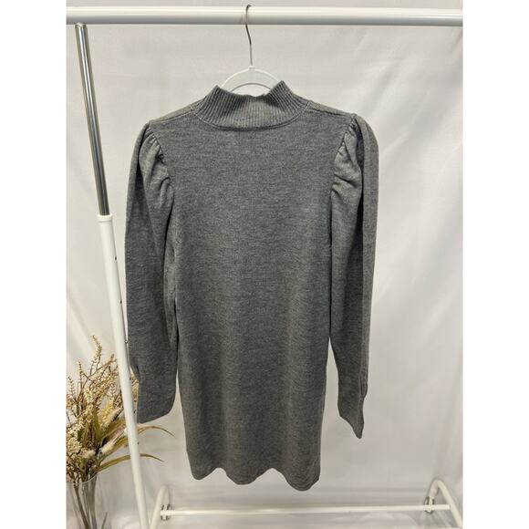WAYF | Gray Mock Neck Sweater Dress - Picture 3 of 4
